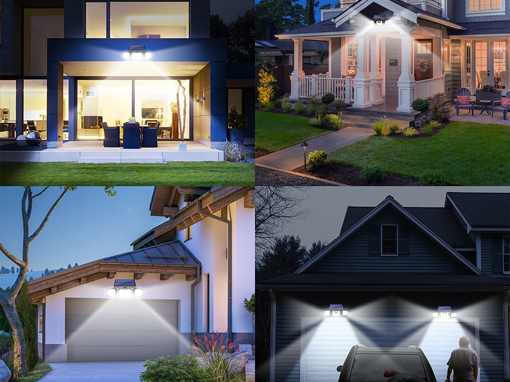 3-Headed Outdoor Solar Motion Sensor Light 74LED
