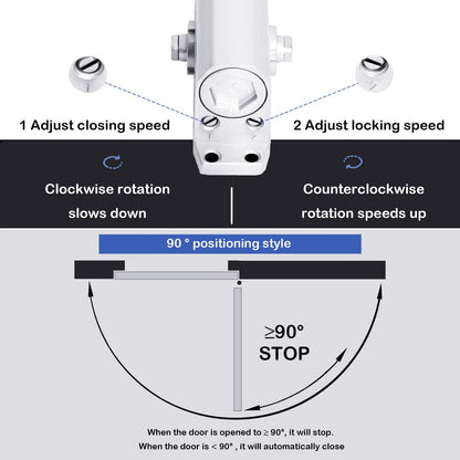 Automatic Door Closer Reversible