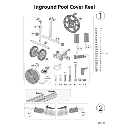 Pool Cover Roller 6.4 m Adjustable Swimming Pool Solar Blanket Reel