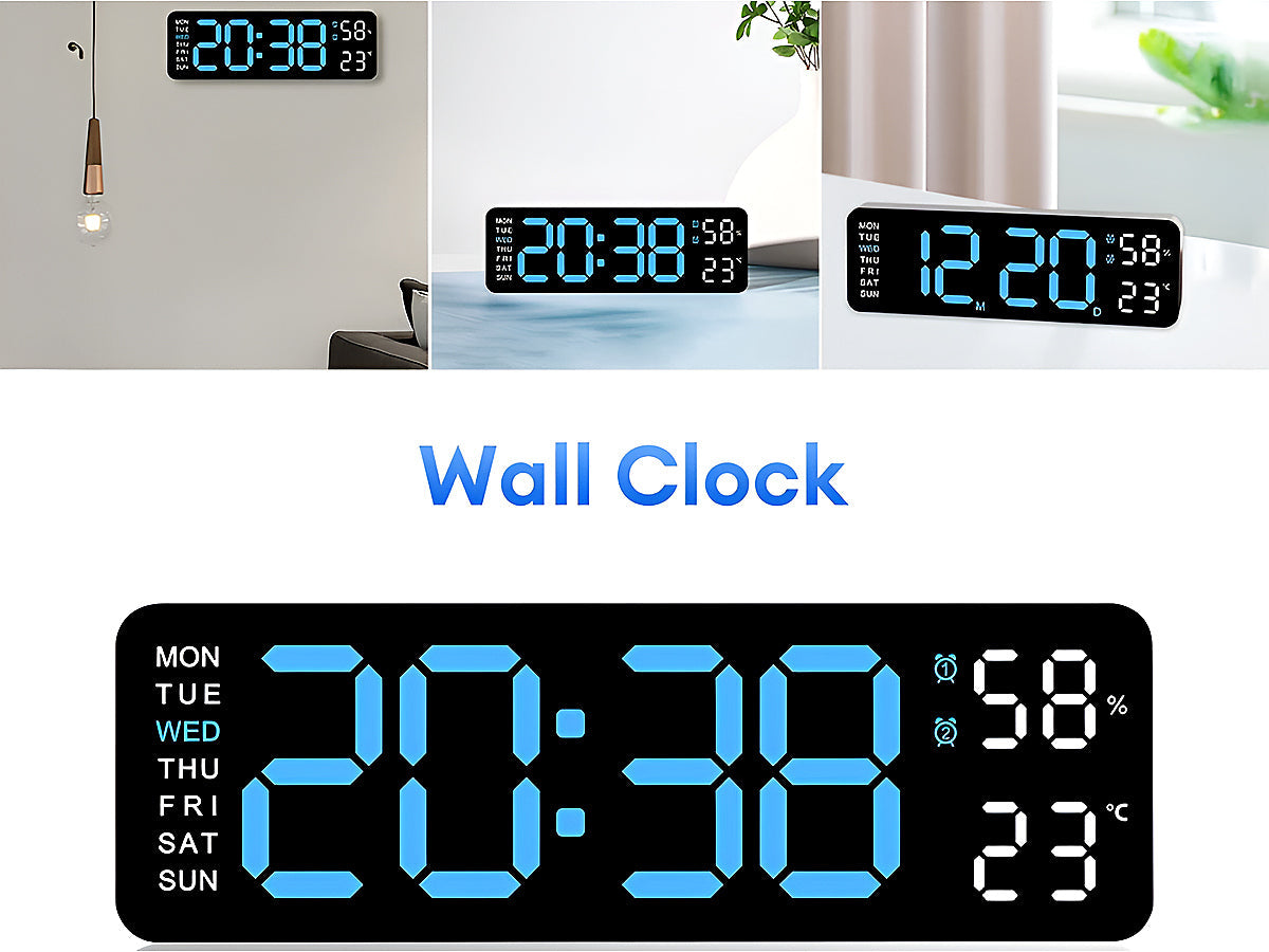 Digital Wall Clock Large Display LED Clock 16"