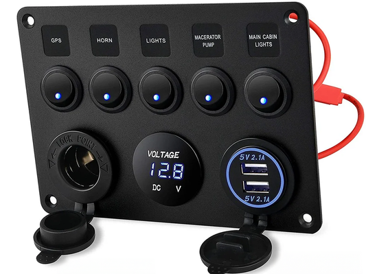 5 Gang Rocker Switch Panel