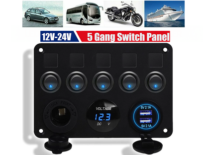 5 Gang Rocker Switch Panel