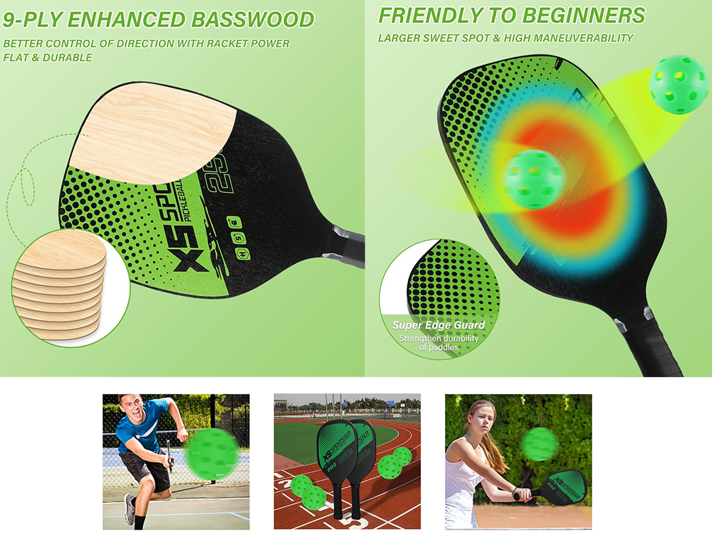 Pickleball Paddles and Ball Set