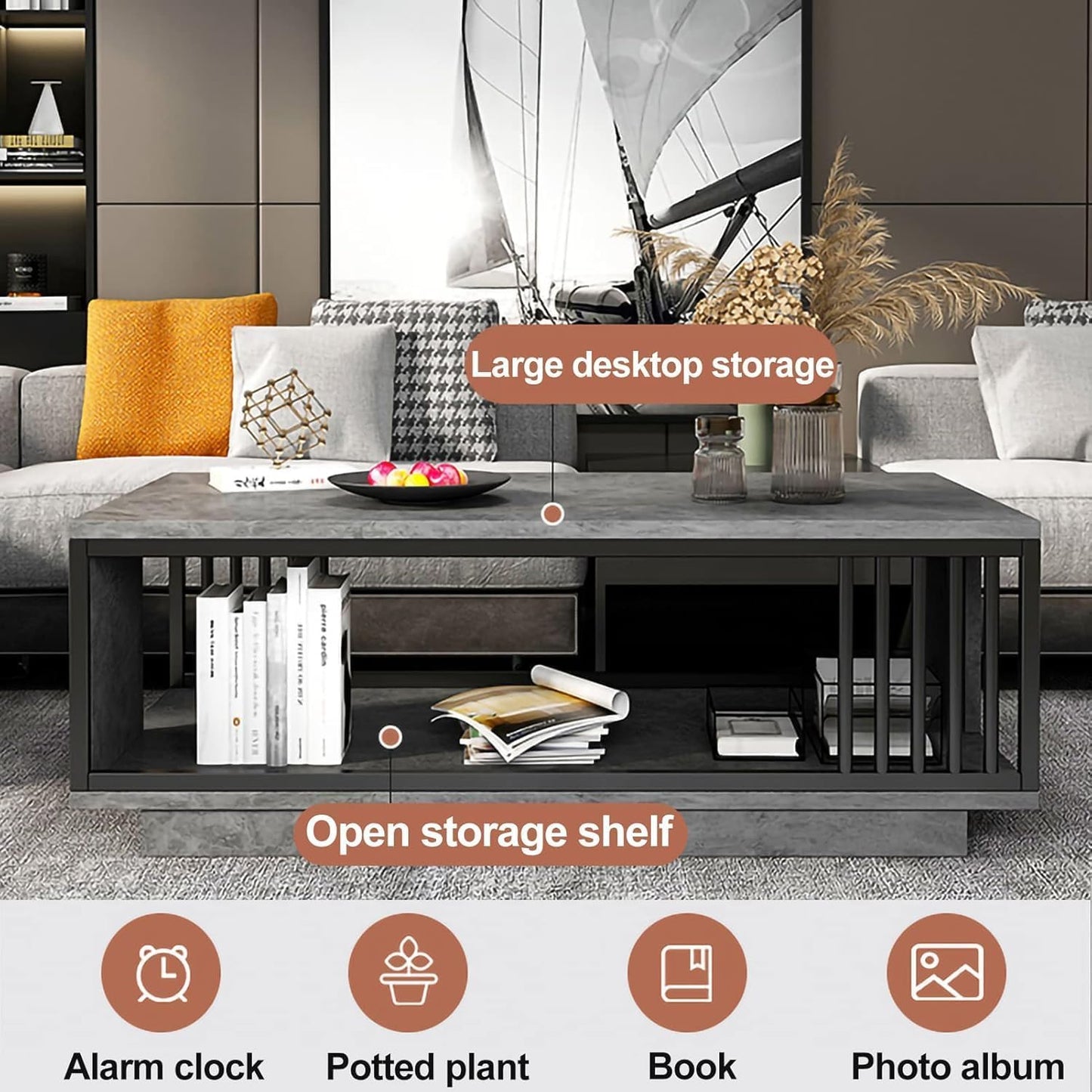 Coffee table 2 in 1 living room coffee tables