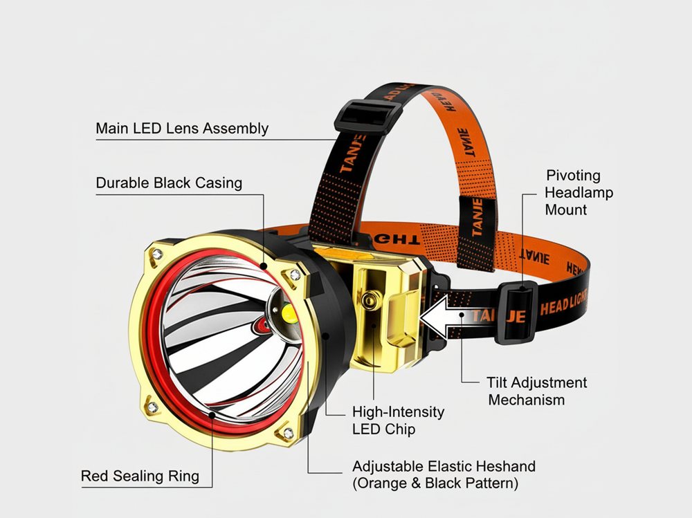 Rechargeable Head Torch Headlamp