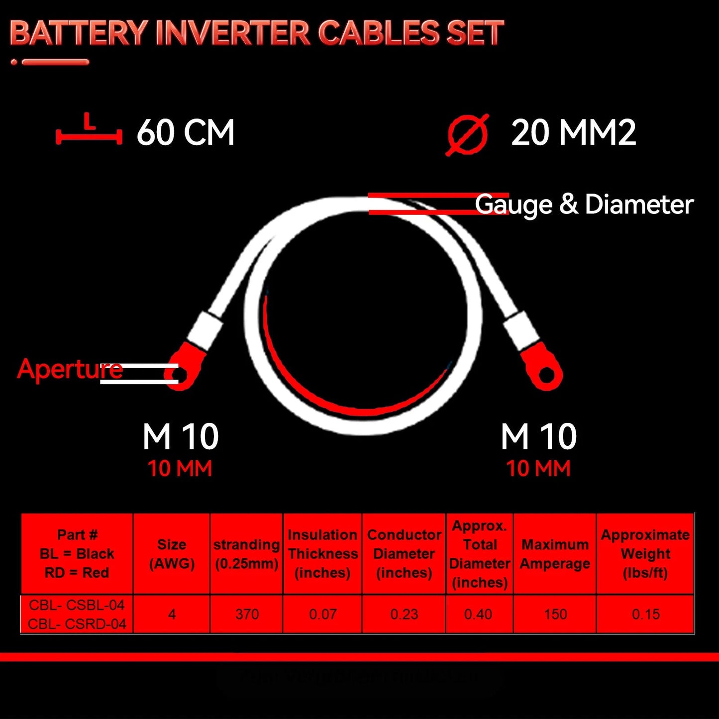Car Battery Cables 4AWG