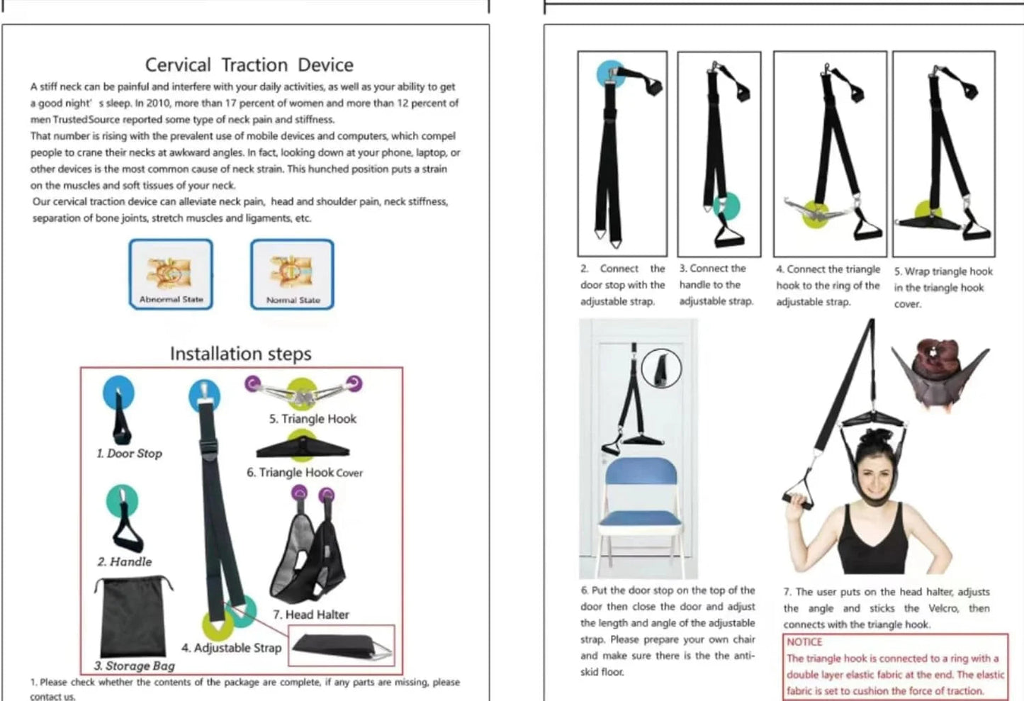 Portable Neck Stretcher Cervical Traction  Neck Hammock