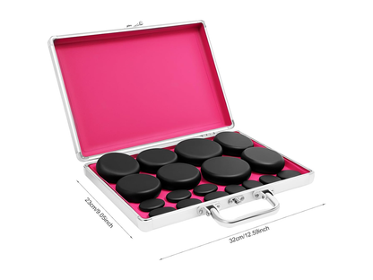 Hot Stones Massage Set with Warmer Set of 16 Pcs