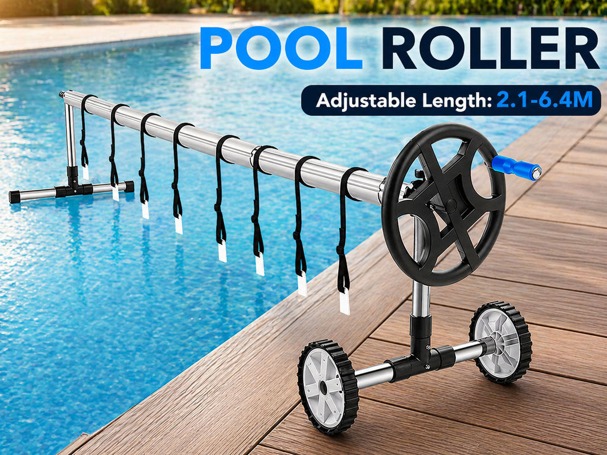 Pool Cover Roller 6.4 m Adjustable Swimming Pool Solar Blanket Reel