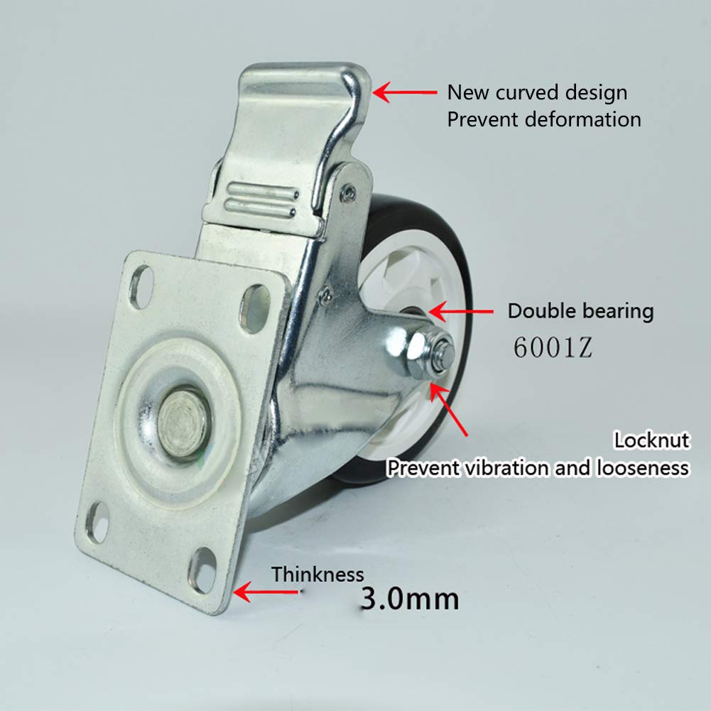 Castor Trolley Wheel with Brake