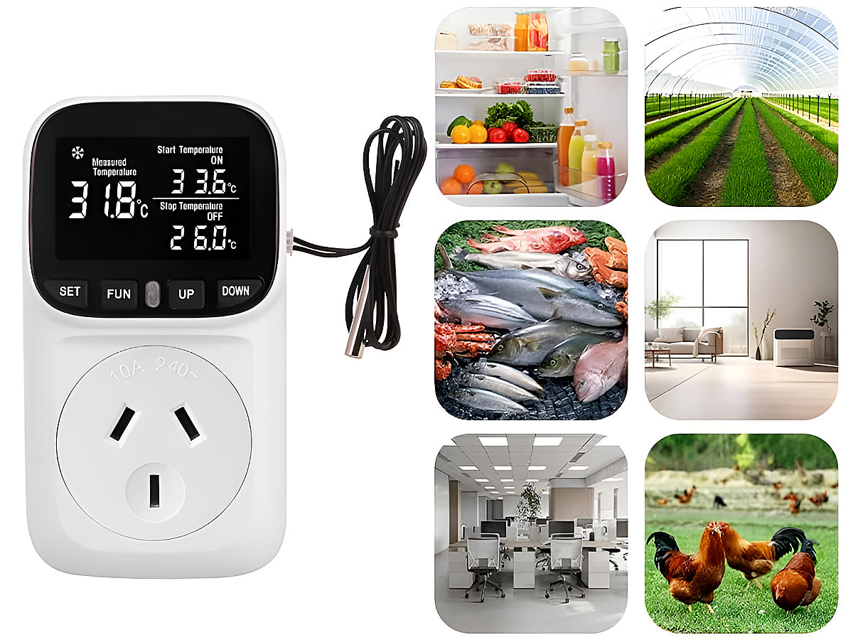 Digital Thermostat Electric Temperature Controller Sensor Socket Timer