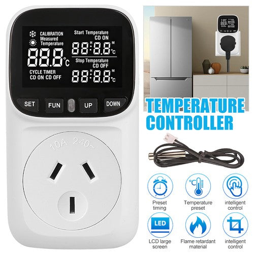 Digital Thermostat Electric Temperature Controller Sensor Socket Timer