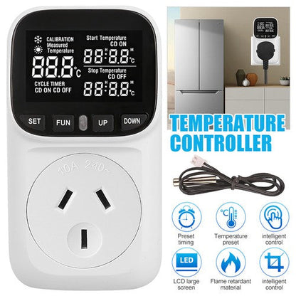 Digital Thermostat Electric Temperature Controller Sensor Socket Timer
