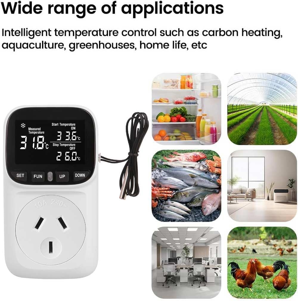 Digital Thermostat Electric Temperature Controller Sensor Socket Timer