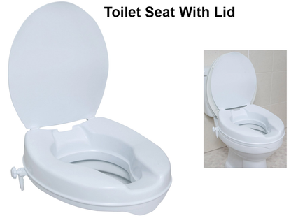 Raised Toilet Seat With Lid