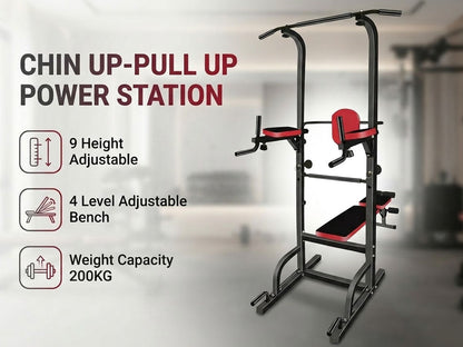 Power Tower Dip Station Pull Up Bar for Home Gym