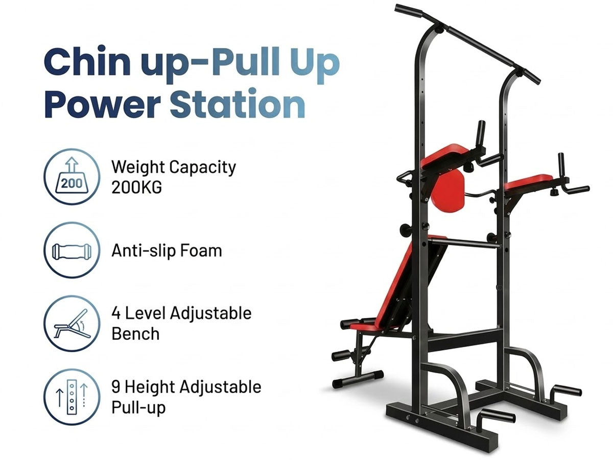 Power Tower Dip Station Pull Up Bar for Home Gym