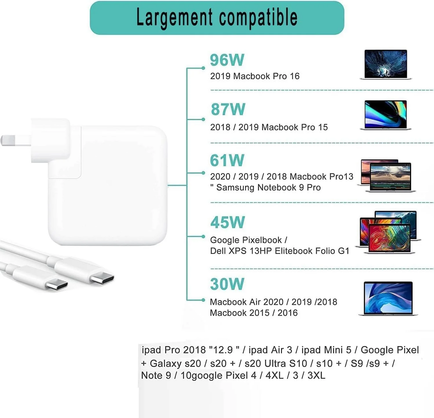 Replacement Macbook Charger 96W