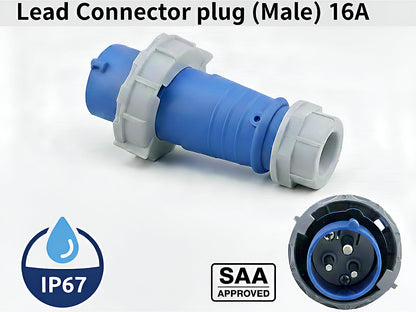 Caravan Lead connector plug (Male) 16A- IP67