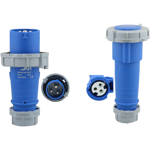 Caravan lead connector plug 16A IP67 Male + Female Combo