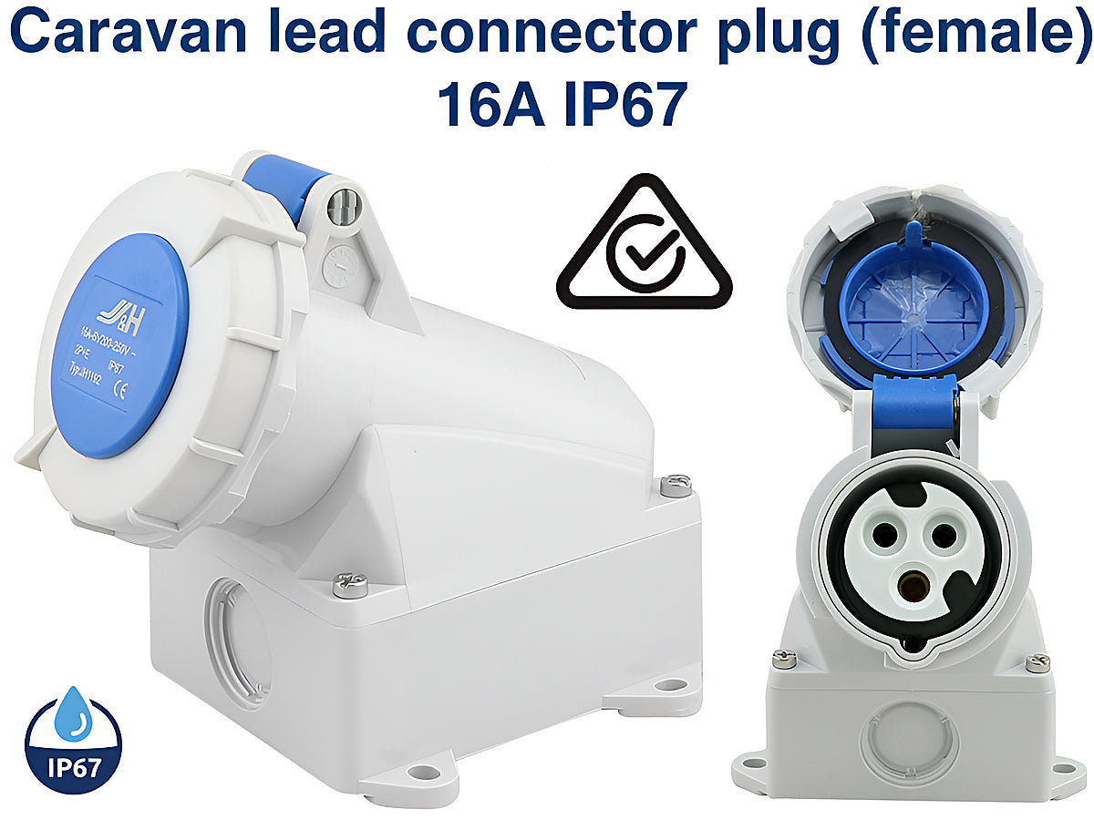 Caravan Lead Connector Female 16 Amps IP67