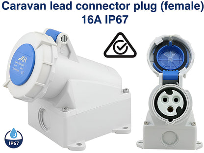 Caravan Lead Connector Female 16 Amps IP67