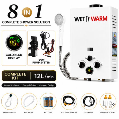 Gas Water Heater 12L + 12V Pump