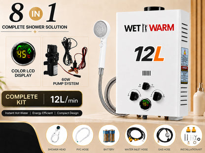 Gas Water Heater 12L + 12V Pump