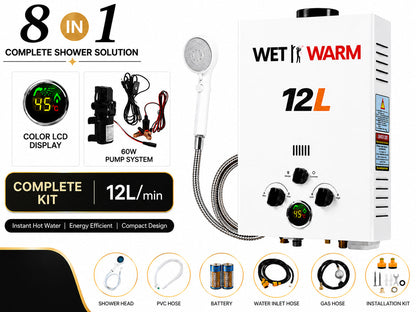 Gas Water Heater 12L + 12V Pump