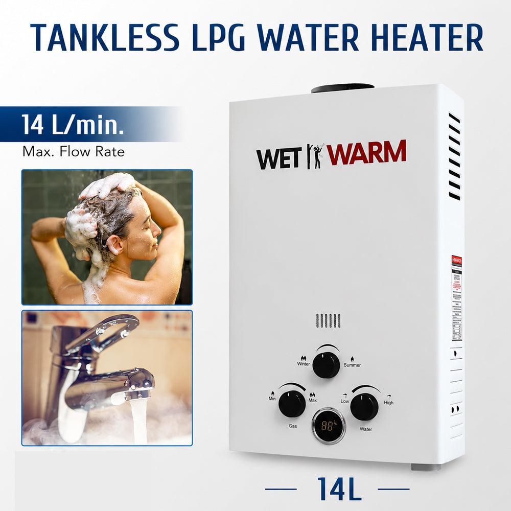 Gas Water Heater 14L + 12V Pump