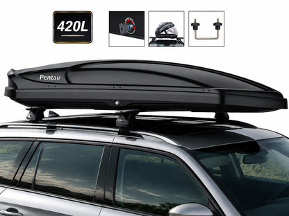 Premium Quality Roof Racks Box with 420L Capacity Glossy Black