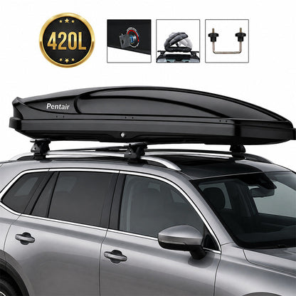 Car Roof Box with 420L Capacity – Glossy Black