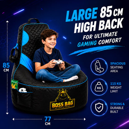 Gaming Bean Bag Chair with Side Pocket - Child Size