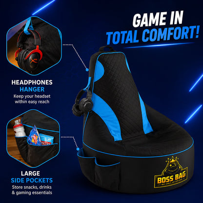 Gaming Bean Bag Chair with Side Pocket - Child Size