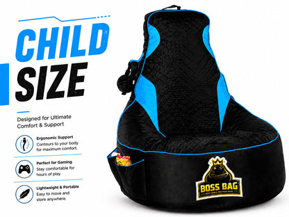 Gaming Bean Bag Chair with Side Pocket - Child Size