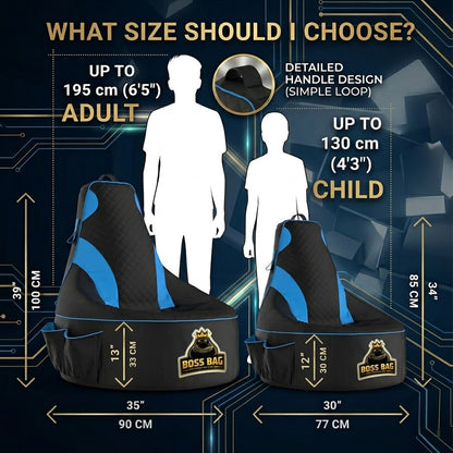Gaming Bean Bag Chair with Side Pocket - Adult Size