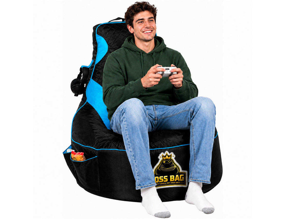 Gaming Bean Bag Chair with Side Pocket - Adult Size