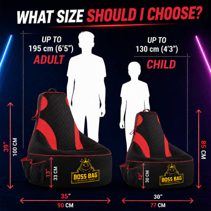 Gaming Bean Bag Chair with Side Pocket - Child Size