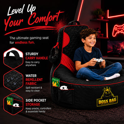 Gaming Bean Bag Chair with Side Pocket - Child Size