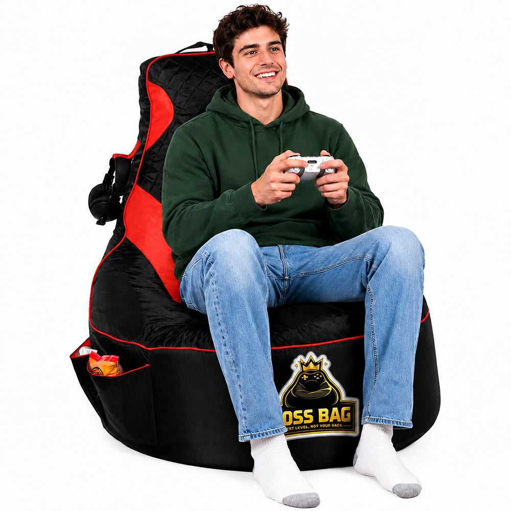 Gaming Bean Bag Chair with Side Pocket - Adult Size