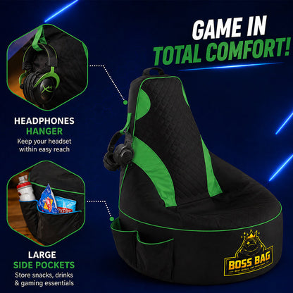 Gaming Bean Bag Chair with Side Pocket - Child Size
