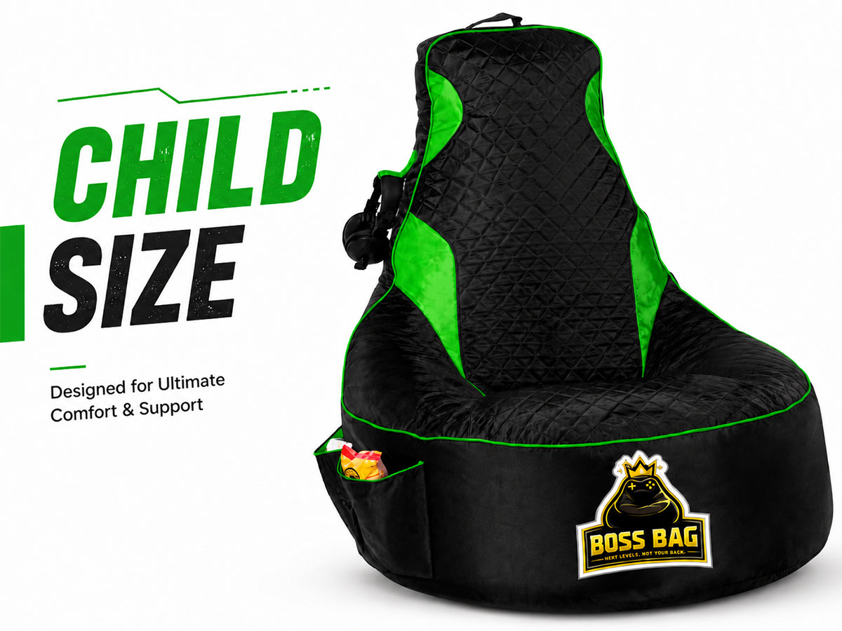 Gaming Bean Bag Chair with Side Pocket - Child Size