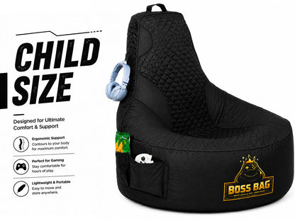 Gaming Bean Bag Chair with Side Pocket - Child Size