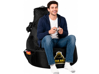 Gaming Bean Bag Chair with Side Pocket - Adult Size