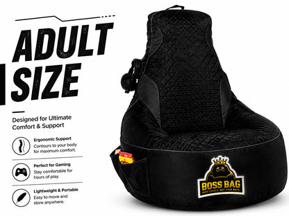 Gaming Bean Bag Chair with Side Pocket - Adult Size