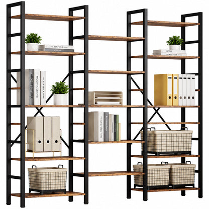 Ziva Industrial Bookshelf Bookcase 17 Shelf