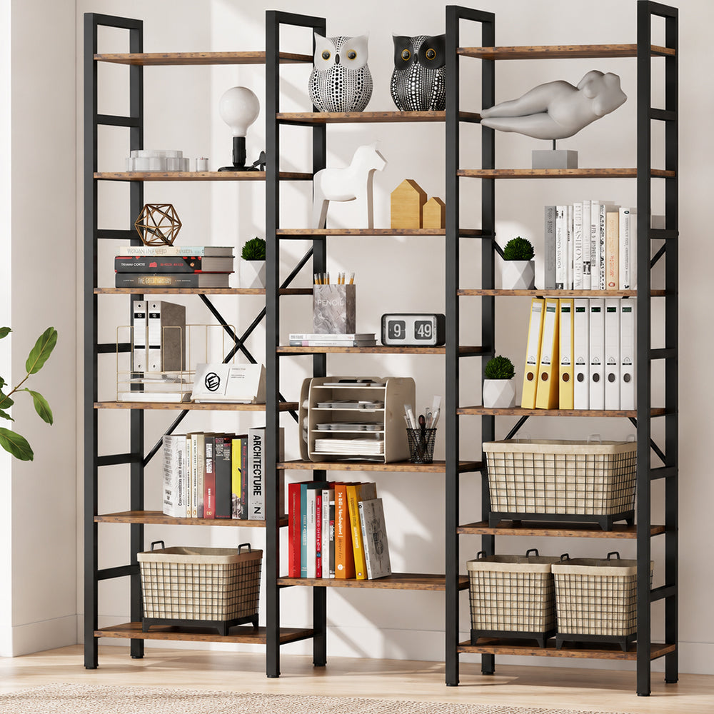 Ziva Industrial Bookshelf Bookcase 17 Shelf