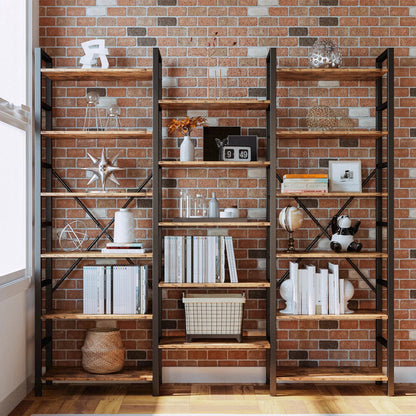 Ziva Industrial Bookshelf Bookcase 17 Shelf