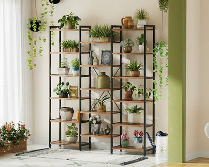 Ziva Industrial Bookshelf Bookcase 17 Shelf