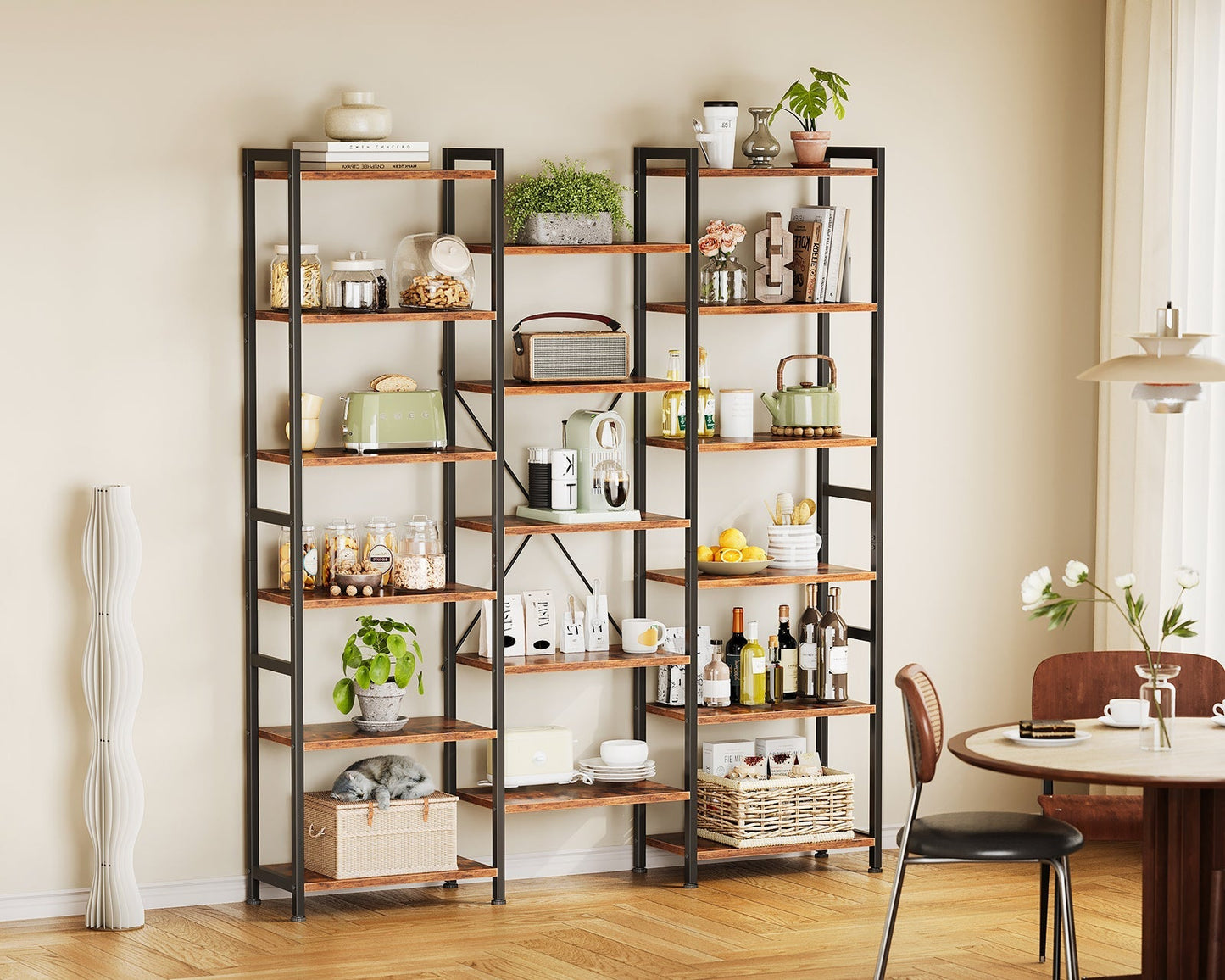 Ziva Industrial Bookshelf Bookcase 17 Shelf